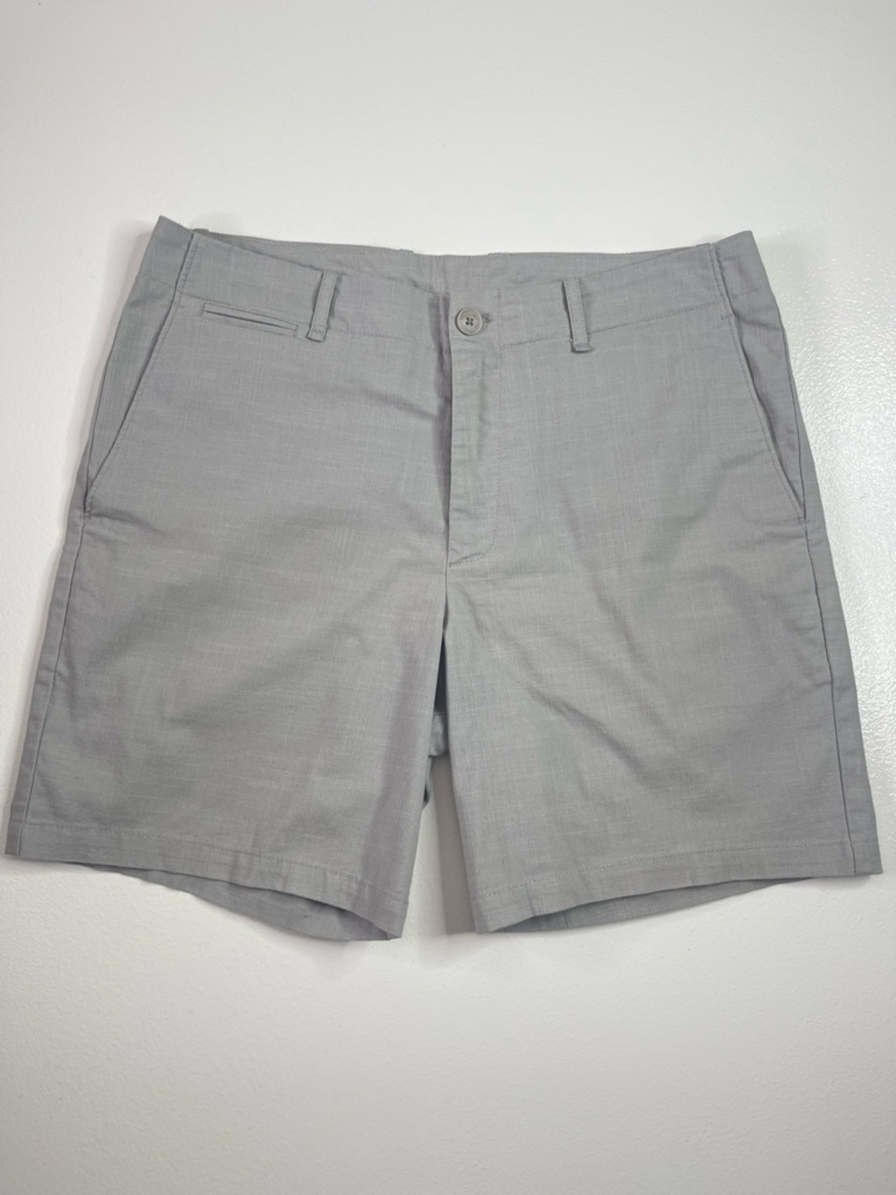 Calvin Klein Modern Chino Grey Crosshatch Cotton Blend Shorts 32W